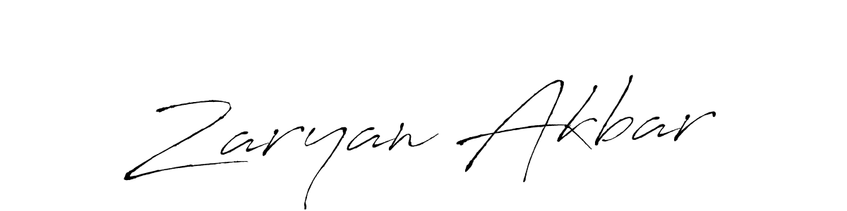 Make a beautiful signature design for name Zaryan Akbar. With this signature (Antro_Vectra) style, you can create a handwritten signature for free. Zaryan Akbar signature style 6 images and pictures png