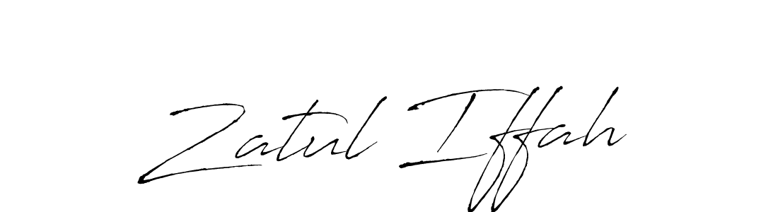 Make a beautiful signature design for name Zatul Iffah. With this signature (Antro_Vectra) style, you can create a handwritten signature for free. Zatul Iffah signature style 6 images and pictures png