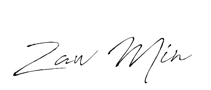 Create a beautiful signature design for name Zaw Min. With this signature (Antro_Vectra) fonts, you can make a handwritten signature for free. Zaw Min signature style 6 images and pictures png