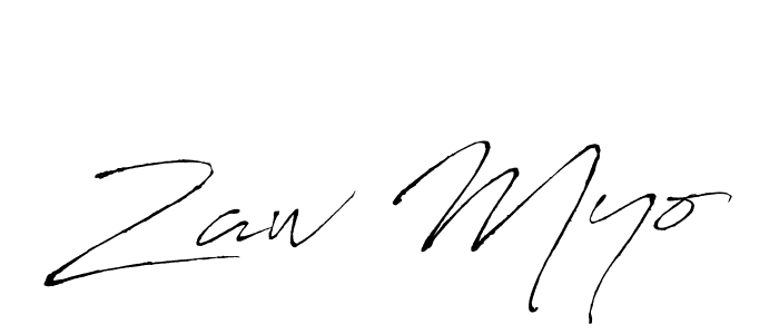 Zaw Myo stylish signature style. Best Handwritten Sign (Antro_Vectra) for my name. Handwritten Signature Collection Ideas for my name Zaw Myo. Zaw Myo signature style 6 images and pictures png