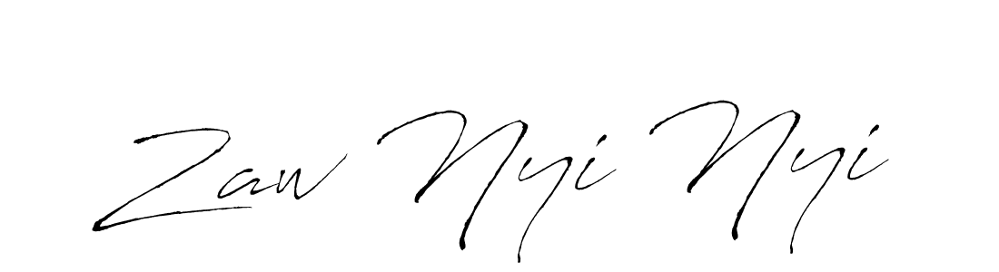 Antro_Vectra is a professional signature style that is perfect for those who want to add a touch of class to their signature. It is also a great choice for those who want to make their signature more unique. Get Zaw Nyi Nyi name to fancy signature for free. Zaw Nyi Nyi signature style 6 images and pictures png