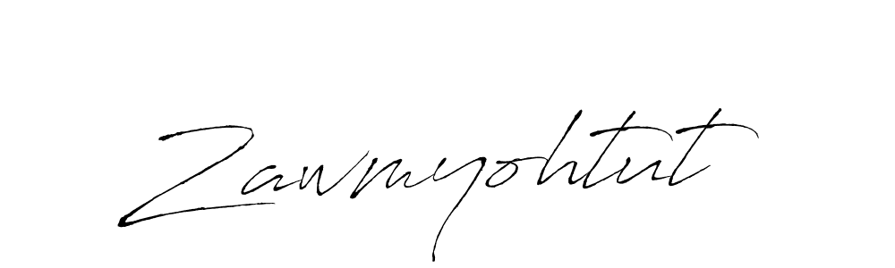 Design your own signature with our free online signature maker. With this signature software, you can create a handwritten (Antro_Vectra) signature for name Zawmyohtut. Zawmyohtut signature style 6 images and pictures png