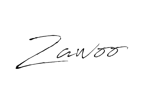 Zawoo stylish signature style. Best Handwritten Sign (Antro_Vectra) for my name. Handwritten Signature Collection Ideas for my name Zawoo. Zawoo signature style 6 images and pictures png