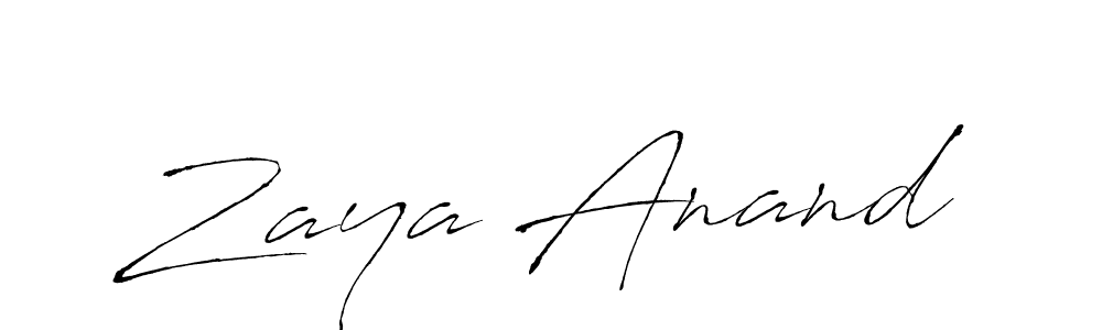 Make a beautiful signature design for name Zaya Anand. With this signature (Antro_Vectra) style, you can create a handwritten signature for free. Zaya Anand signature style 6 images and pictures png