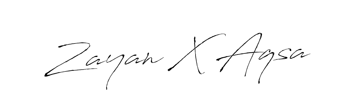 Also we have Zayan X Aqsa name is the best signature style. Create professional handwritten signature collection using Antro_Vectra autograph style. Zayan X Aqsa signature style 6 images and pictures png