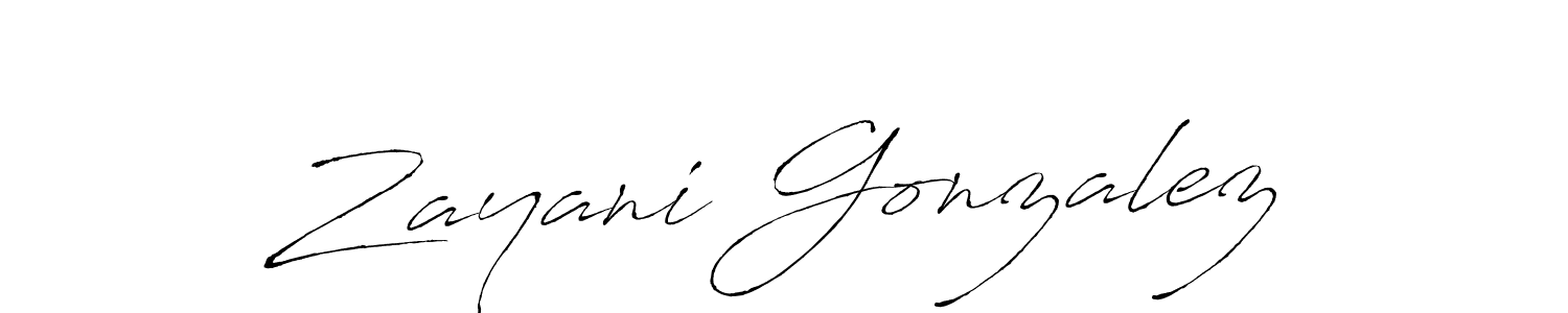 How to make Zayani Gonzalez signature? Antro_Vectra is a professional autograph style. Create handwritten signature for Zayani Gonzalez name. Zayani Gonzalez signature style 6 images and pictures png