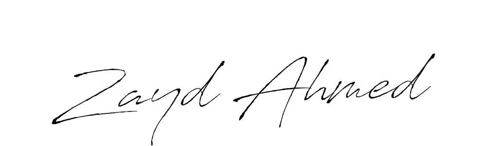 Make a beautiful signature design for name Zayd Ahmed. With this signature (Antro_Vectra) style, you can create a handwritten signature for free. Zayd Ahmed signature style 6 images and pictures png