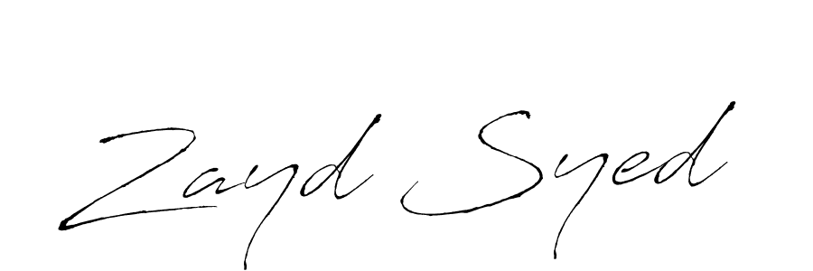 Zayd Syed stylish signature style. Best Handwritten Sign (Antro_Vectra) for my name. Handwritten Signature Collection Ideas for my name Zayd Syed. Zayd Syed signature style 6 images and pictures png