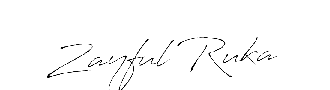 Make a beautiful signature design for name Zayful Ruka. With this signature (Antro_Vectra) style, you can create a handwritten signature for free. Zayful Ruka signature style 6 images and pictures png