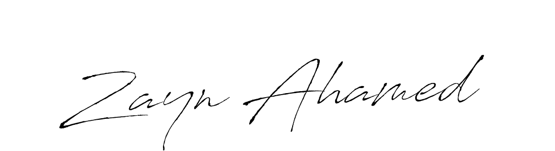 How to make Zayn Ahamed name signature. Use Antro_Vectra style for creating short signs online. This is the latest handwritten sign. Zayn Ahamed signature style 6 images and pictures png