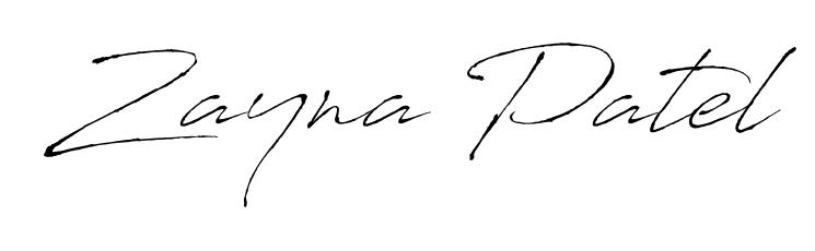 Design your own signature with our free online signature maker. With this signature software, you can create a handwritten (Antro_Vectra) signature for name Zayna Patel. Zayna Patel signature style 6 images and pictures png