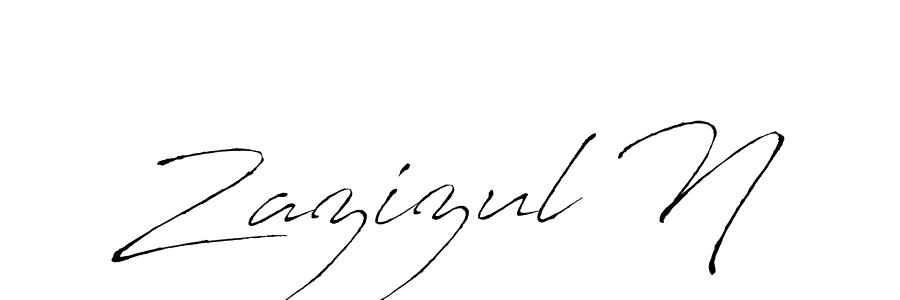 if you are searching for the best signature style for your name Zazizul N. so please give up your signature search. here we have designed multiple signature styles  using Antro_Vectra. Zazizul N signature style 6 images and pictures png