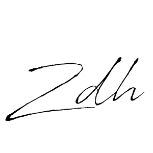 How to make Zdh name signature. Use Antro_Vectra style for creating short signs online. This is the latest handwritten sign. Zdh signature style 6 images and pictures png
