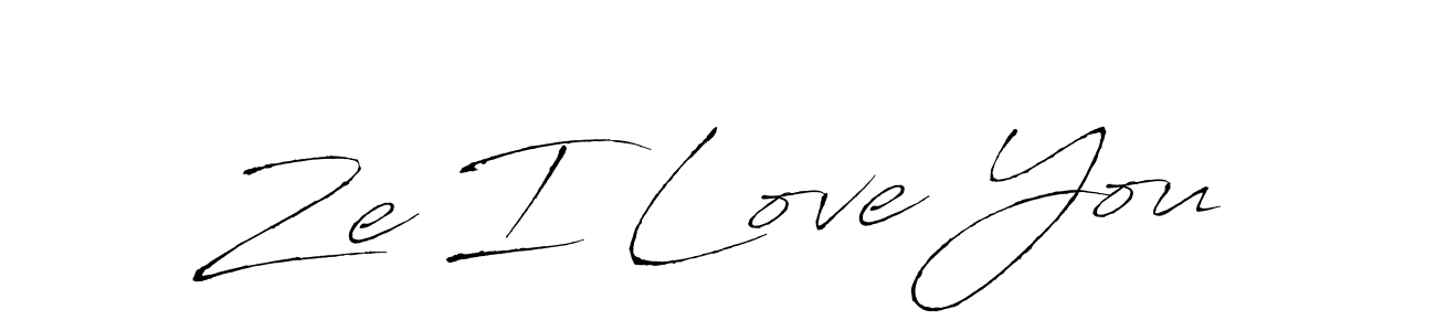 How to make Ze I Love You name signature. Use Antro_Vectra style for creating short signs online. This is the latest handwritten sign. Ze I Love You signature style 6 images and pictures png