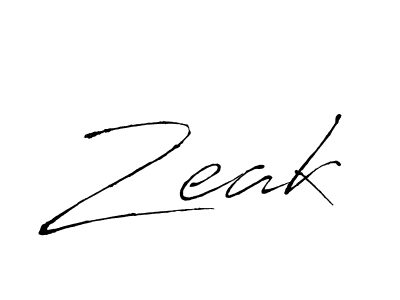 Zeak stylish signature style. Best Handwritten Sign (Antro_Vectra) for my name. Handwritten Signature Collection Ideas for my name Zeak. Zeak signature style 6 images and pictures png