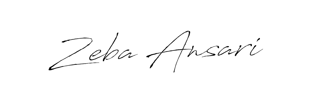 Make a beautiful signature design for name Zeba Ansari. With this signature (Antro_Vectra) style, you can create a handwritten signature for free. Zeba Ansari signature style 6 images and pictures png