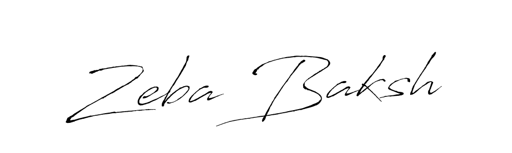 Design your own signature with our free online signature maker. With this signature software, you can create a handwritten (Antro_Vectra) signature for name Zeba Baksh. Zeba Baksh signature style 6 images and pictures png