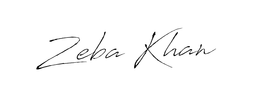 Design your own signature with our free online signature maker. With this signature software, you can create a handwritten (Antro_Vectra) signature for name Zeba Khan. Zeba Khan signature style 6 images and pictures png