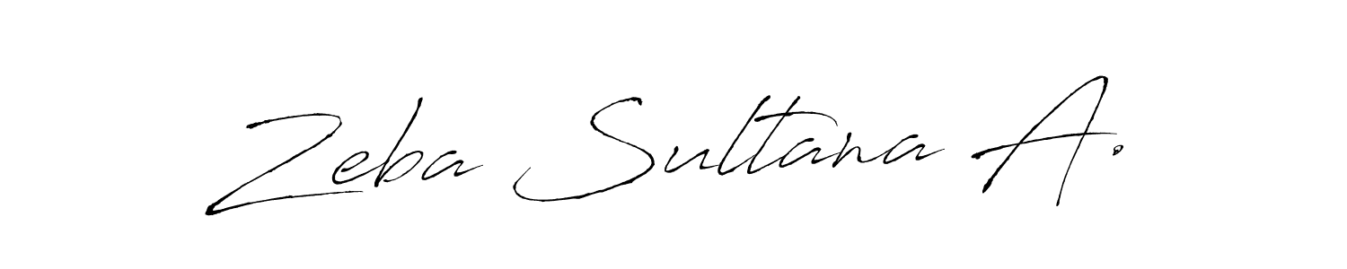 The best way (Antro_Vectra) to make a short signature is to pick only two or three words in your name. The name Zeba Sultana A. include a total of six letters. For converting this name. Zeba Sultana A. signature style 6 images and pictures png