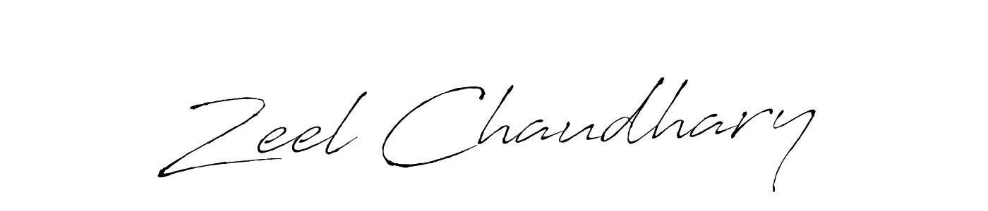 Make a beautiful signature design for name Zeel Chaudhary. With this signature (Antro_Vectra) style, you can create a handwritten signature for free. Zeel Chaudhary signature style 6 images and pictures png