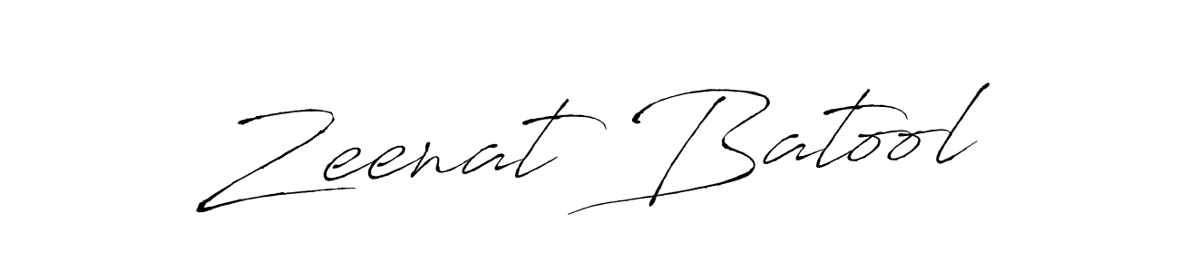 Zeenat Batool stylish signature style. Best Handwritten Sign (Antro_Vectra) for my name. Handwritten Signature Collection Ideas for my name Zeenat Batool. Zeenat Batool signature style 6 images and pictures png