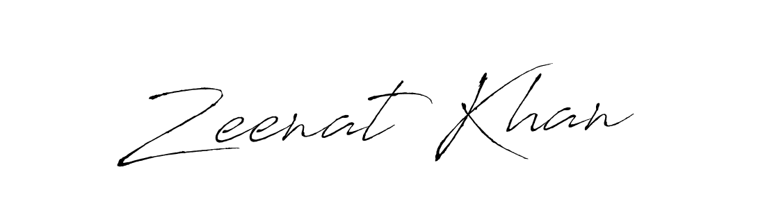 Create a beautiful signature design for name Zeenat Khan. With this signature (Antro_Vectra) fonts, you can make a handwritten signature for free. Zeenat Khan signature style 6 images and pictures png