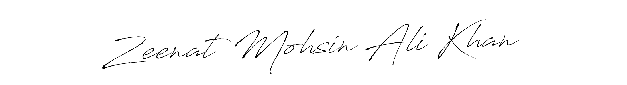 How to make Zeenat Mohsin Ali Khan name signature. Use Antro_Vectra style for creating short signs online. This is the latest handwritten sign. Zeenat Mohsin Ali Khan signature style 6 images and pictures png