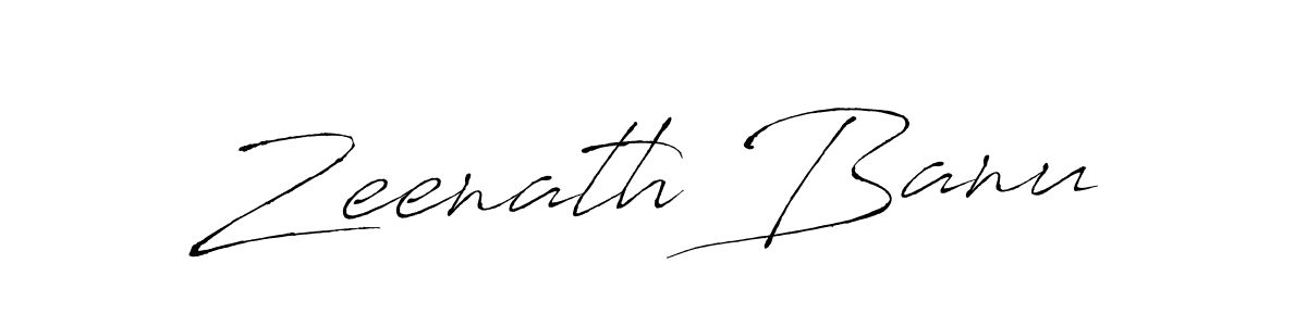 How to make Zeenath Banu name signature. Use Antro_Vectra style for creating short signs online. This is the latest handwritten sign. Zeenath Banu signature style 6 images and pictures png