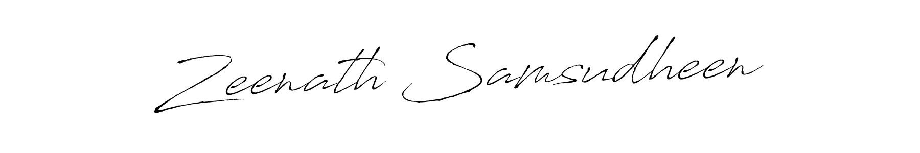 How to make Zeenath Samsudheen name signature. Use Antro_Vectra style for creating short signs online. This is the latest handwritten sign. Zeenath Samsudheen signature style 6 images and pictures png