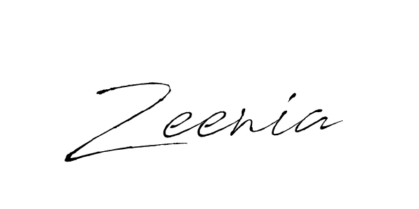 Make a beautiful signature design for name Zeenia. With this signature (Antro_Vectra) style, you can create a handwritten signature for free. Zeenia signature style 6 images and pictures png