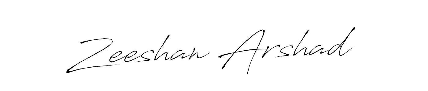Create a beautiful signature design for name Zeeshan Arshad. With this signature (Antro_Vectra) fonts, you can make a handwritten signature for free. Zeeshan Arshad signature style 6 images and pictures png