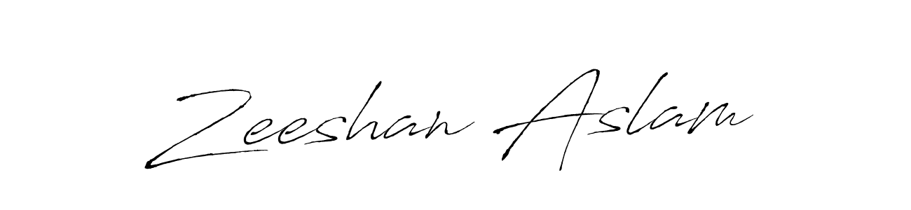 Design your own signature with our free online signature maker. With this signature software, you can create a handwritten (Antro_Vectra) signature for name Zeeshan Aslam. Zeeshan Aslam signature style 6 images and pictures png