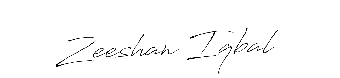 Create a beautiful signature design for name Zeeshan Iqbal. With this signature (Antro_Vectra) fonts, you can make a handwritten signature for free. Zeeshan Iqbal signature style 6 images and pictures png