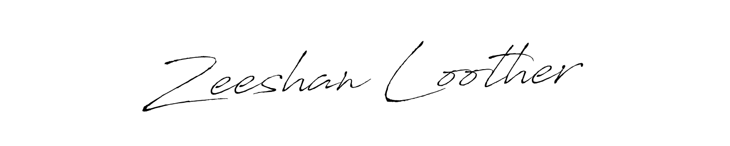 Create a beautiful signature design for name Zeeshan Loother. With this signature (Antro_Vectra) fonts, you can make a handwritten signature for free. Zeeshan Loother signature style 6 images and pictures png