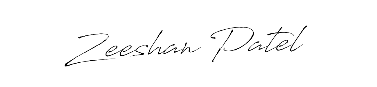 How to make Zeeshan Patel name signature. Use Antro_Vectra style for creating short signs online. This is the latest handwritten sign. Zeeshan Patel signature style 6 images and pictures png