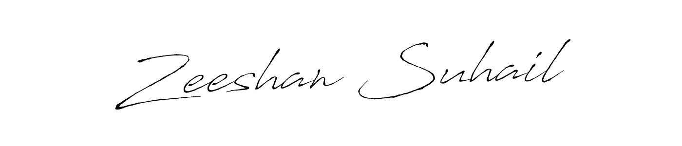 How to make Zeeshan Suhail name signature. Use Antro_Vectra style for creating short signs online. This is the latest handwritten sign. Zeeshan Suhail signature style 6 images and pictures png