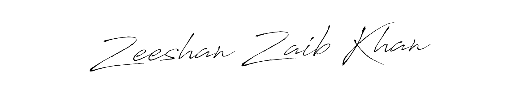 Design your own signature with our free online signature maker. With this signature software, you can create a handwritten (Antro_Vectra) signature for name Zeeshan Zaib Khan. Zeeshan Zaib Khan signature style 6 images and pictures png