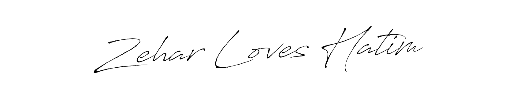 Zehar Loves Hatim stylish signature style. Best Handwritten Sign (Antro_Vectra) for my name. Handwritten Signature Collection Ideas for my name Zehar Loves Hatim. Zehar Loves Hatim signature style 6 images and pictures png