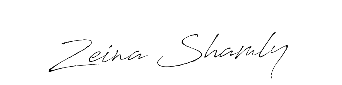 Design your own signature with our free online signature maker. With this signature software, you can create a handwritten (Antro_Vectra) signature for name Zeina Shamly. Zeina Shamly signature style 6 images and pictures png