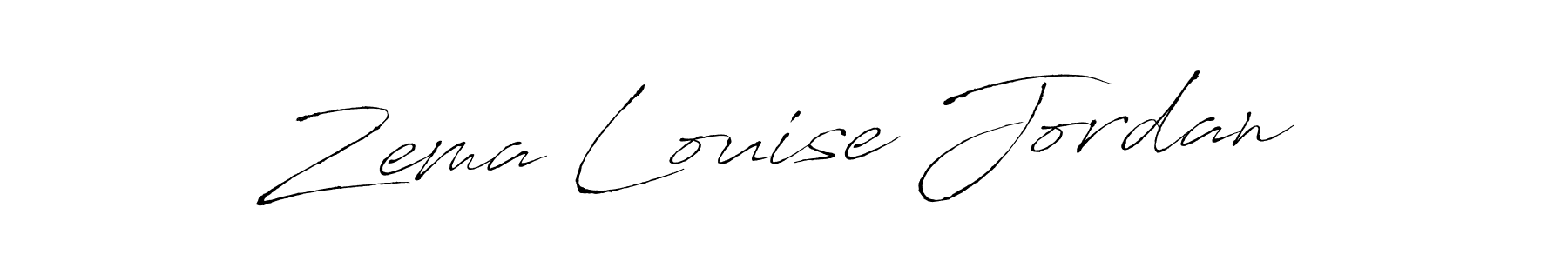 How to make Zema Louise Jordan name signature. Use Antro_Vectra style for creating short signs online. This is the latest handwritten sign. Zema Louise Jordan signature style 6 images and pictures png
