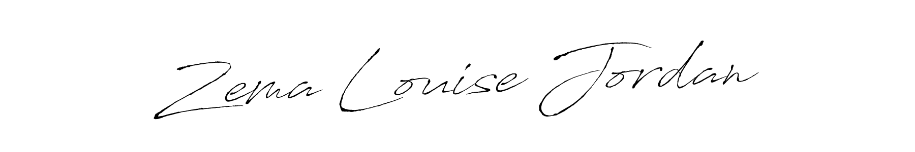 Make a beautiful signature design for name Zema Louise Jordan. With this signature (Antro_Vectra) style, you can create a handwritten signature for free. Zema Louise Jordan signature style 6 images and pictures png