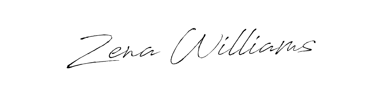 Design your own signature with our free online signature maker. With this signature software, you can create a handwritten (Antro_Vectra) signature for name Zena Williams. Zena Williams signature style 6 images and pictures png