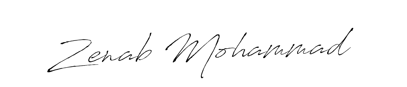 Also we have Zenab Mohammad name is the best signature style. Create professional handwritten signature collection using Antro_Vectra autograph style. Zenab Mohammad signature style 6 images and pictures png