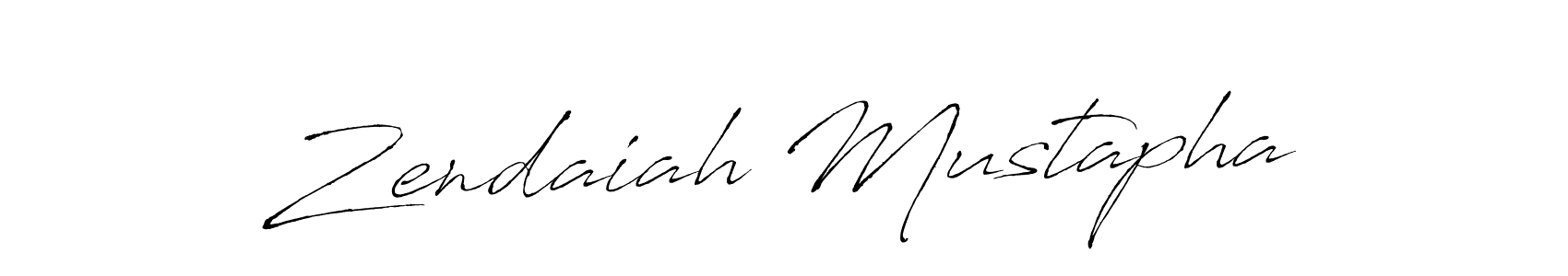 How to make Zendaiah Mustapha name signature. Use Antro_Vectra style for creating short signs online. This is the latest handwritten sign. Zendaiah Mustapha signature style 6 images and pictures png