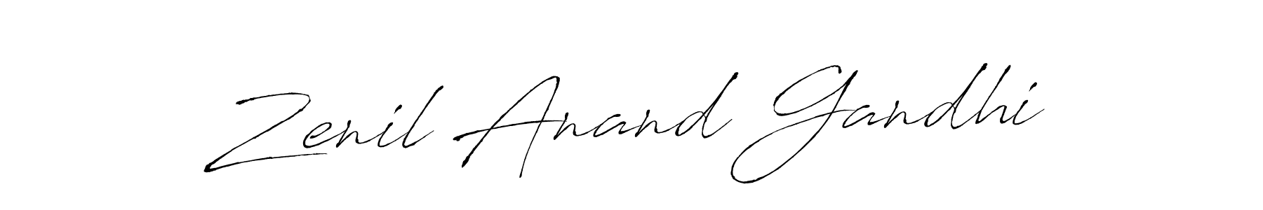 Antro_Vectra is a professional signature style that is perfect for those who want to add a touch of class to their signature. It is also a great choice for those who want to make their signature more unique. Get Zenil Anand Gandhi name to fancy signature for free. Zenil Anand Gandhi signature style 6 images and pictures png