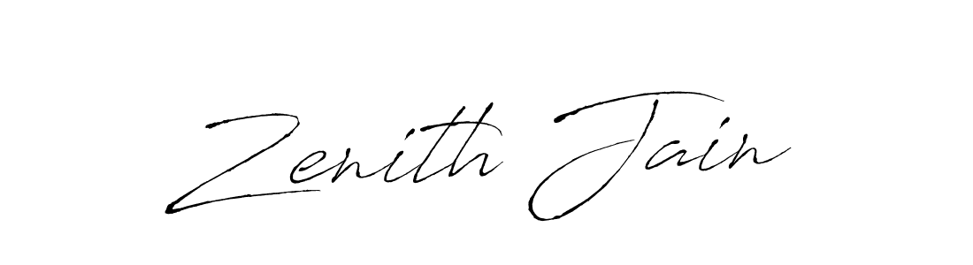 Make a beautiful signature design for name Zenith Jain. With this signature (Antro_Vectra) style, you can create a handwritten signature for free. Zenith Jain signature style 6 images and pictures png