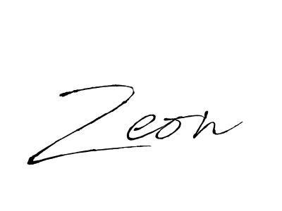 Make a beautiful signature design for name Zeon. With this signature (Antro_Vectra) style, you can create a handwritten signature for free. Zeon signature style 6 images and pictures png