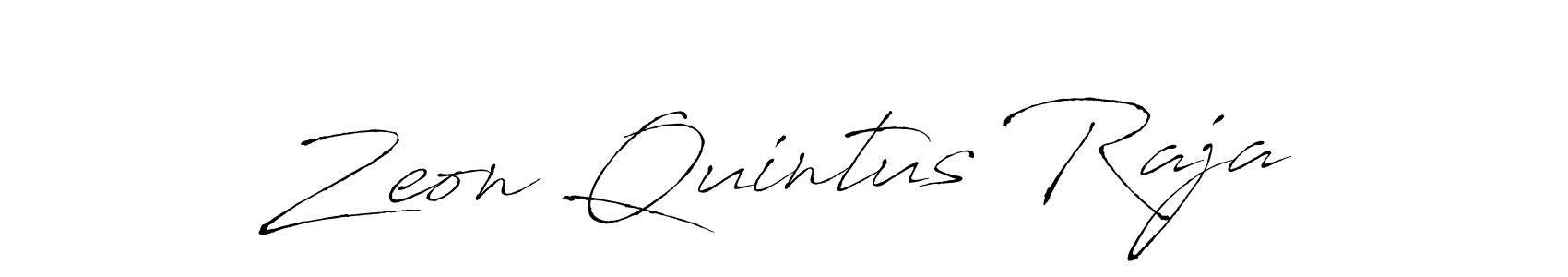 How to make Zeon Quintus Raja name signature. Use Antro_Vectra style for creating short signs online. This is the latest handwritten sign. Zeon Quintus Raja signature style 6 images and pictures png