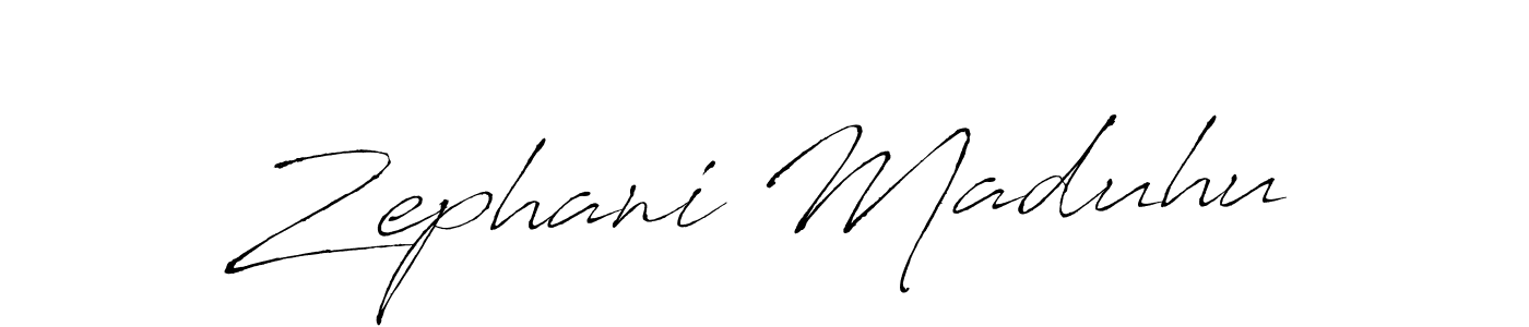Make a beautiful signature design for name Zephani Maduhu. With this signature (Antro_Vectra) style, you can create a handwritten signature for free. Zephani Maduhu signature style 6 images and pictures png