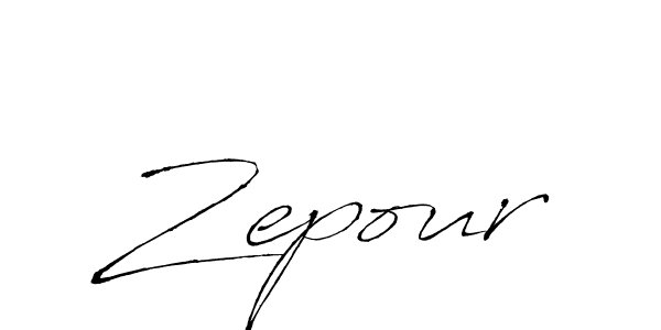 Design your own signature with our free online signature maker. With this signature software, you can create a handwritten (Antro_Vectra) signature for name Zepour. Zepour signature style 6 images and pictures png